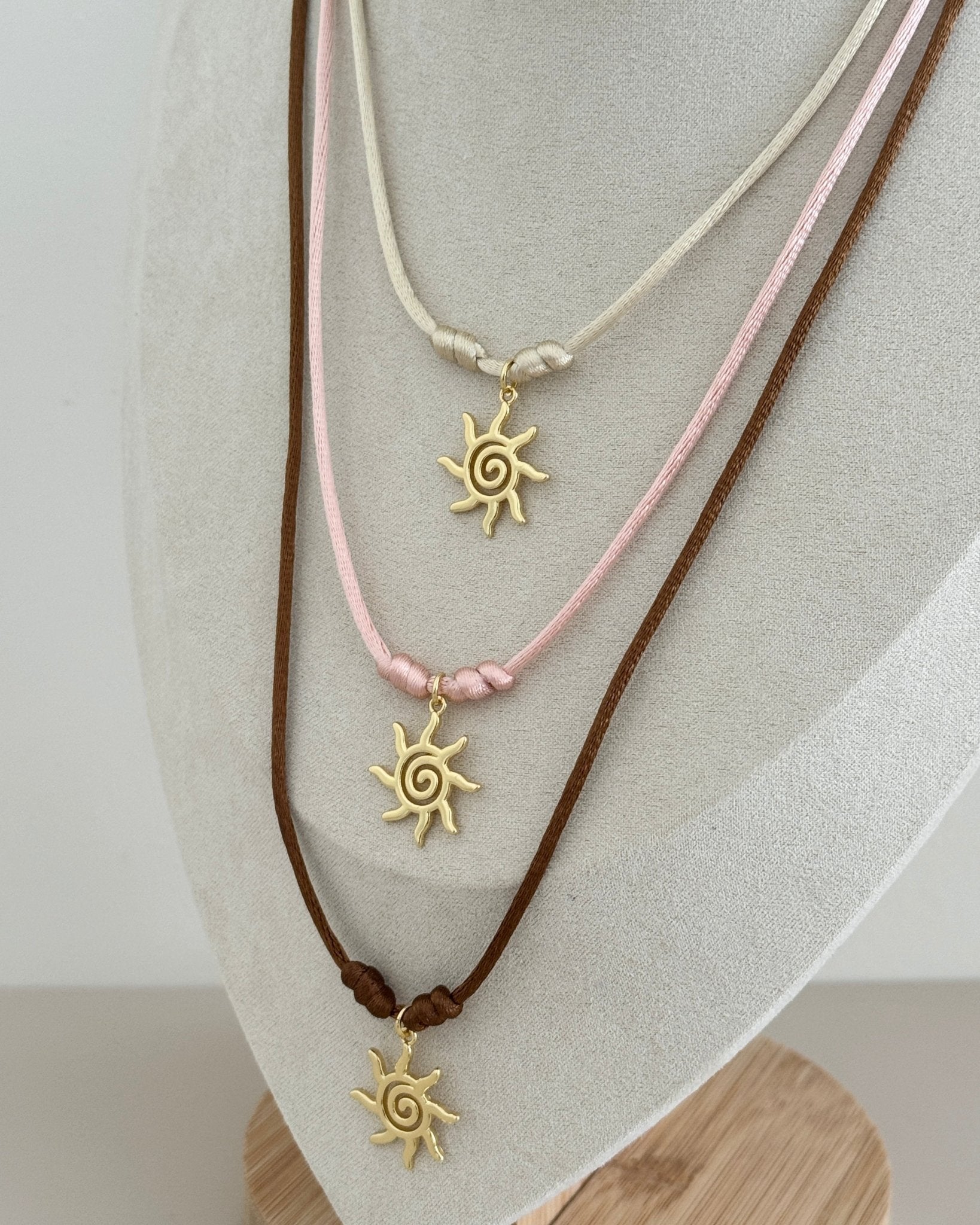Sun Charm Cord Necklace - Necklaces | LimaLimón Store - 7