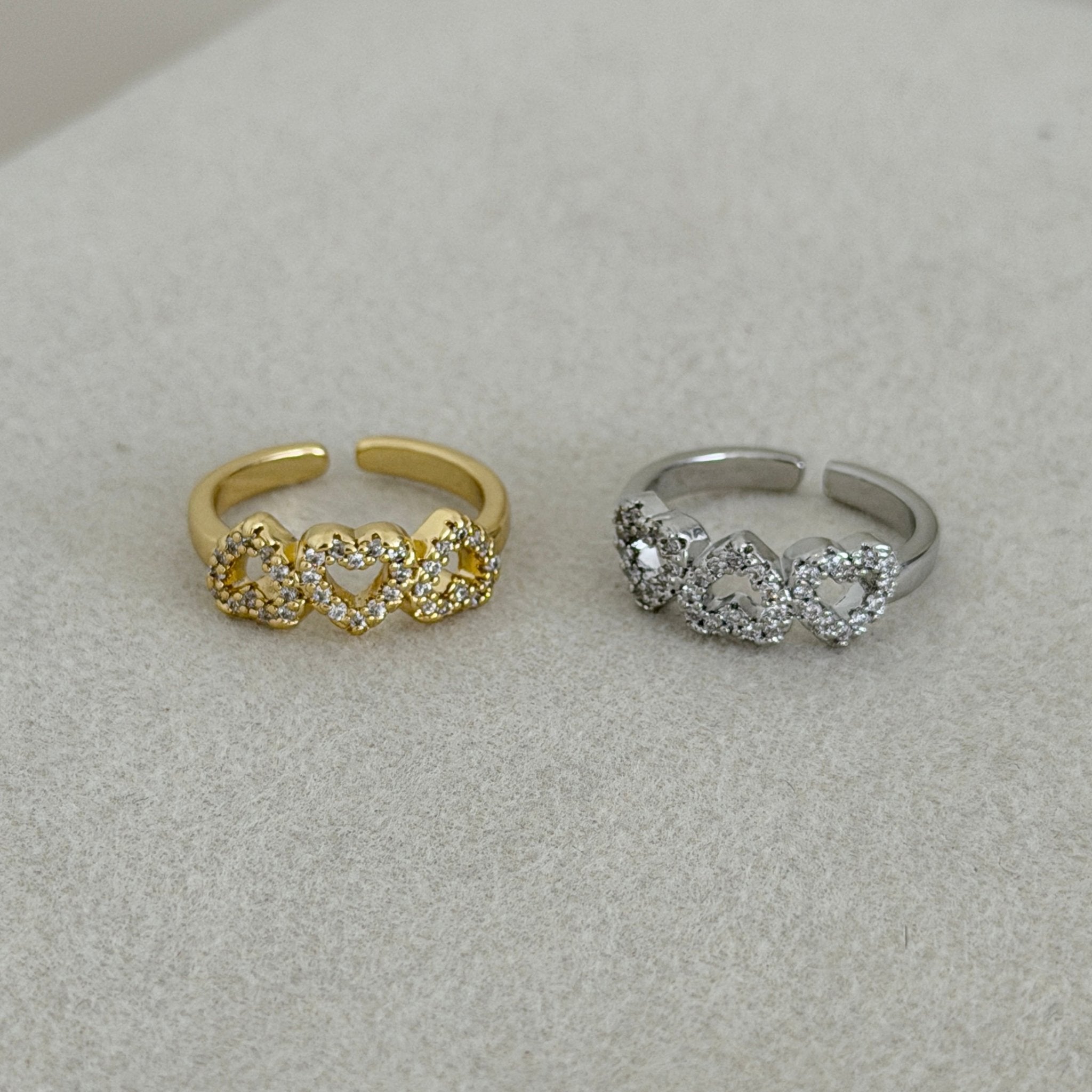 Triple Heart Crystal Ring - ring jewelry | LimaLimón Store - 5