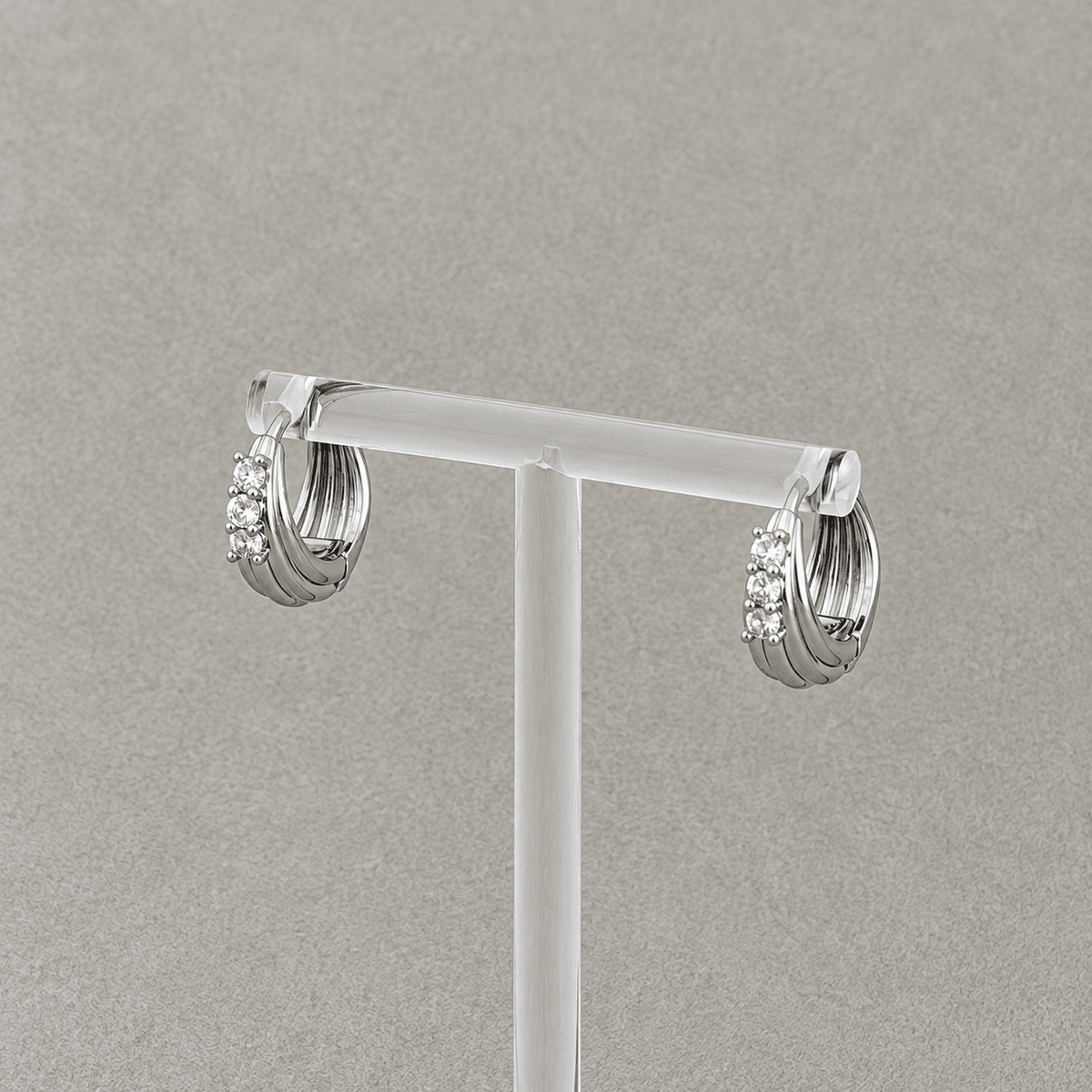 Triple Sparkle Mini Hoops - Earring | LimaLimón Store - 3