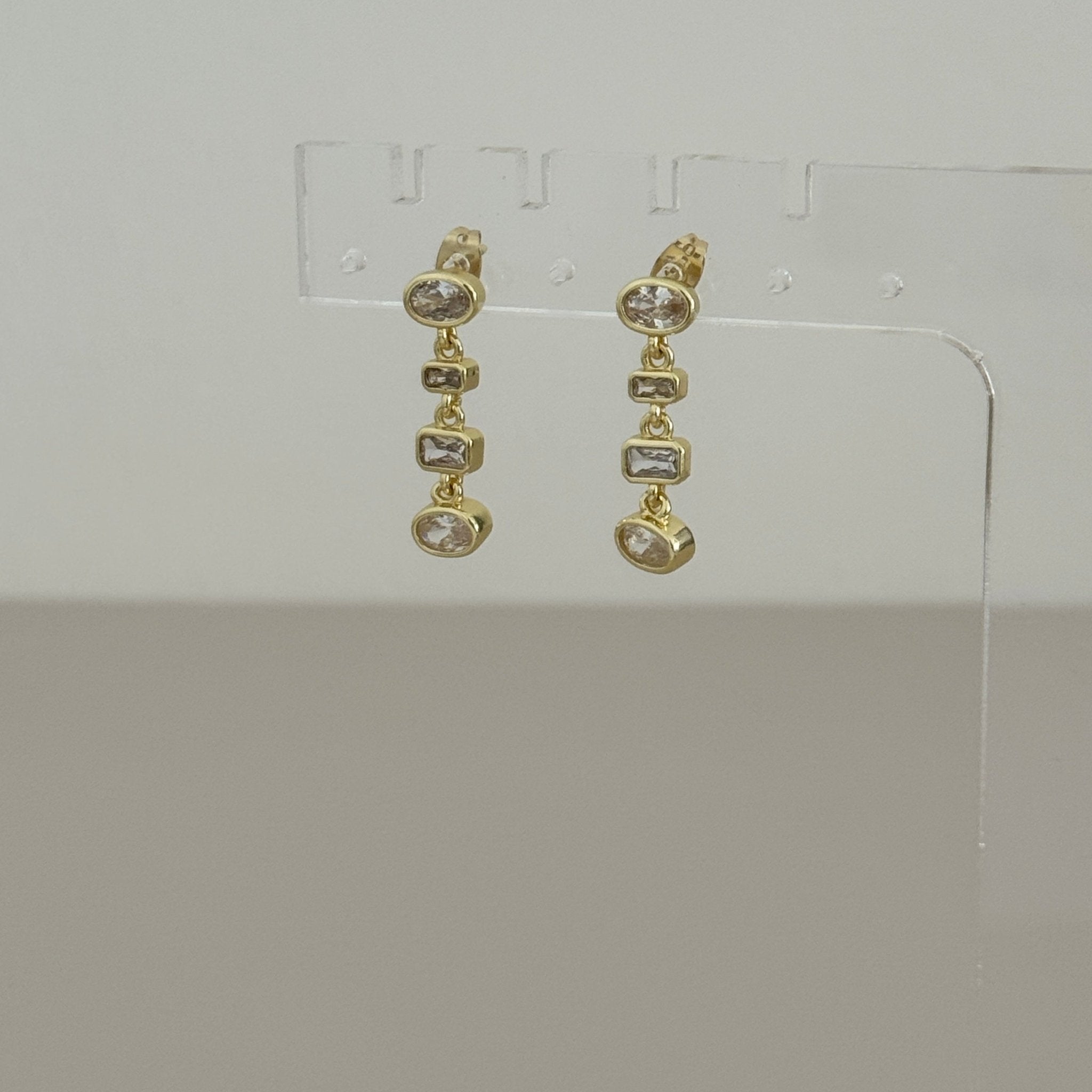 Triple Stone Drop Earrings - Earring | LimaLimón Store - 2
