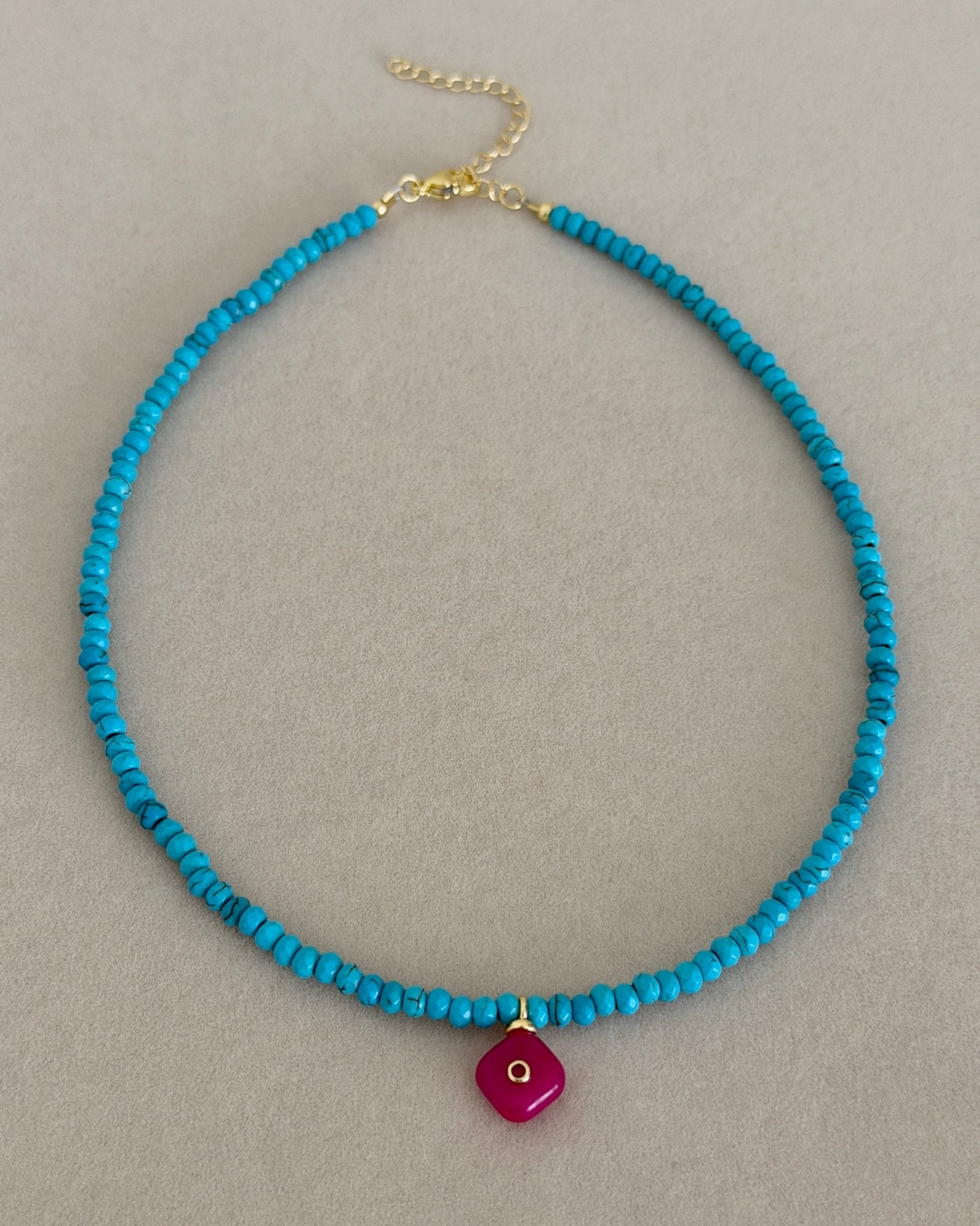 Turquoise Eye Charm Choker - Necklaces | LimaLimón Store - 1