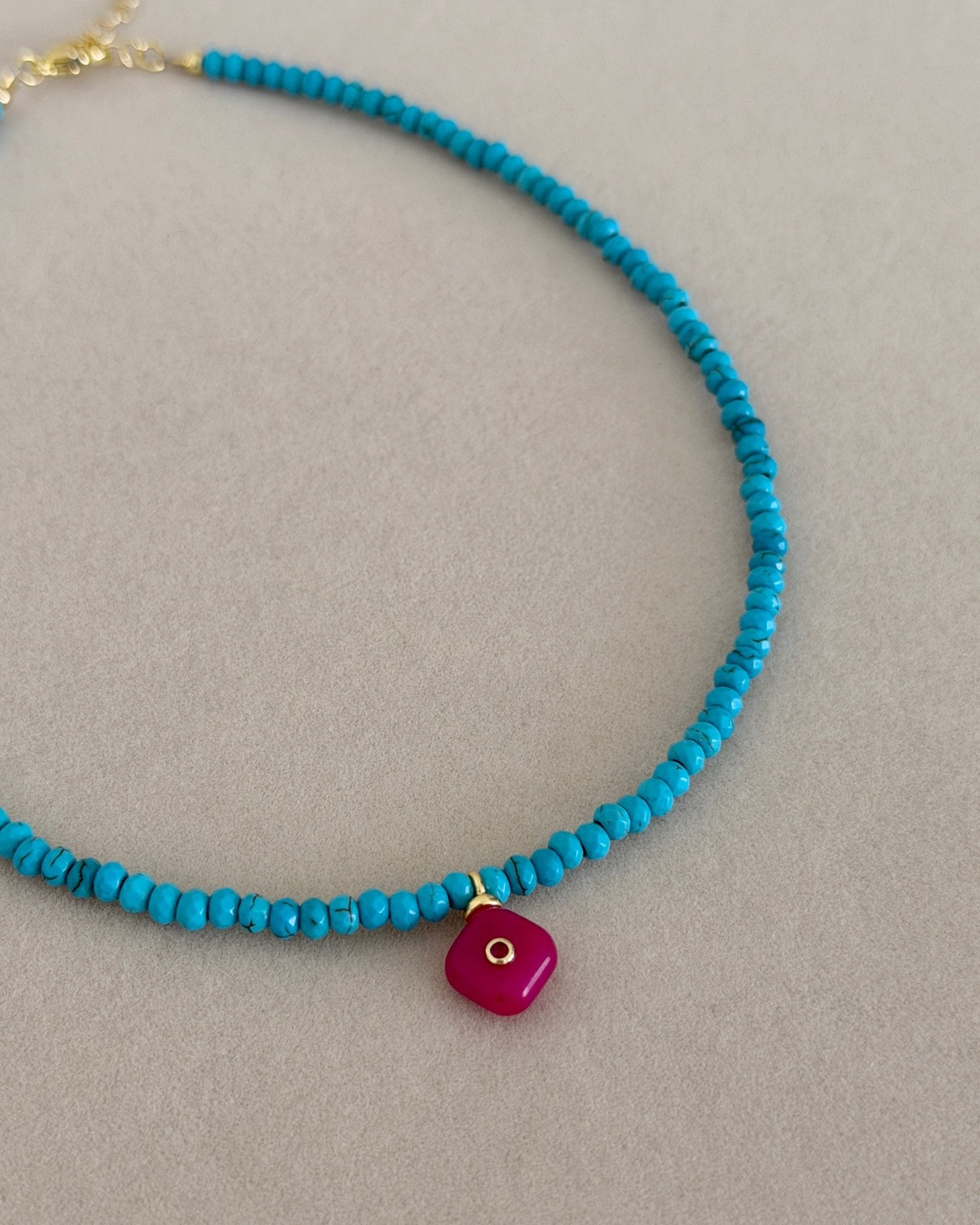 Turquoise Eye Charm Choker - Necklaces | LimaLimón Store - 2