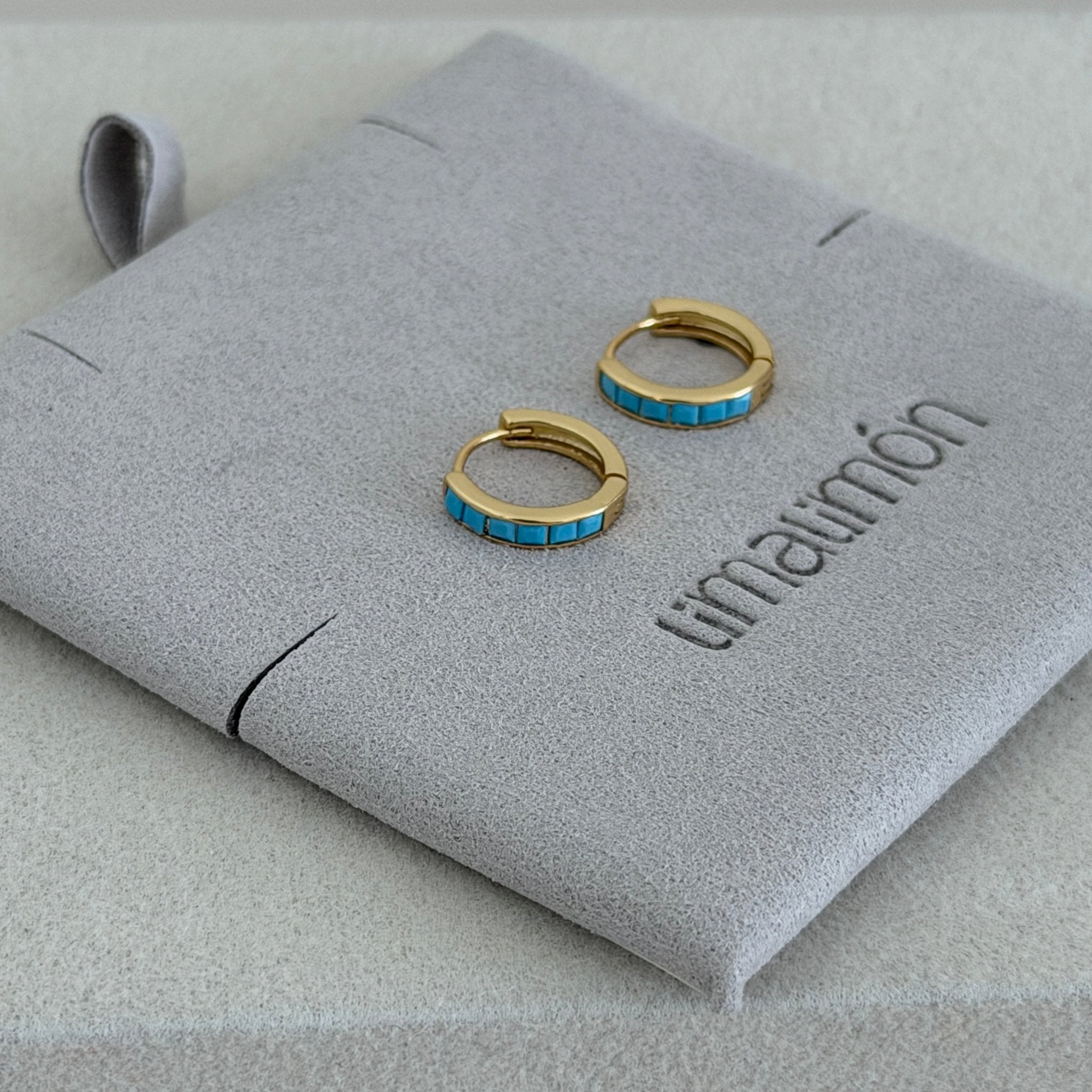 Turquoise Mini Hoop Earrings - Earring | LimaLimón Store - 2