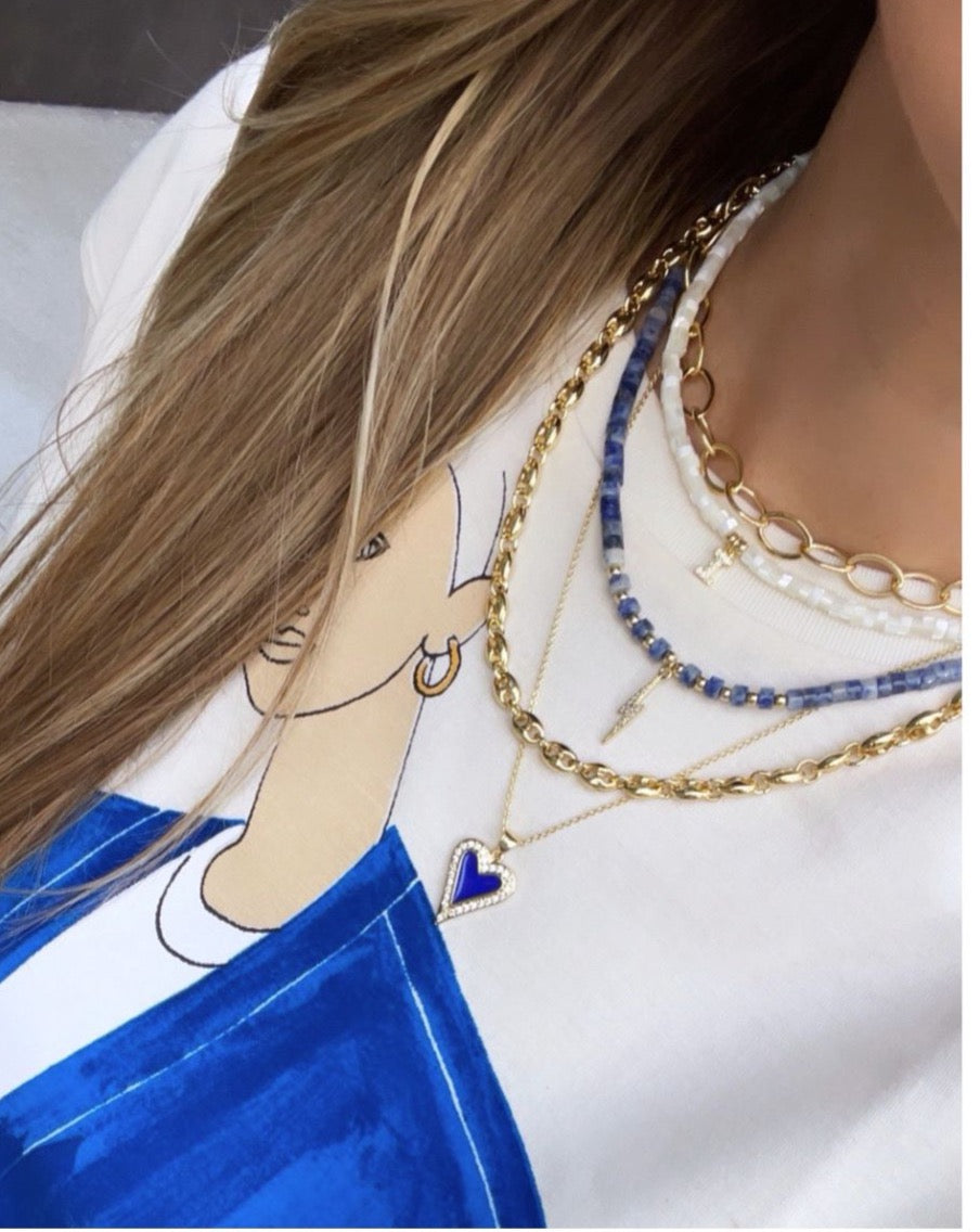 Initial White Puka Necklace - LimaLimón Store