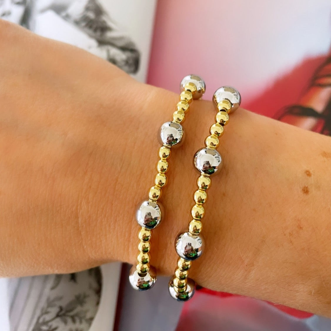 Gold and Silver Bead Bracelet - LimaLimón Store