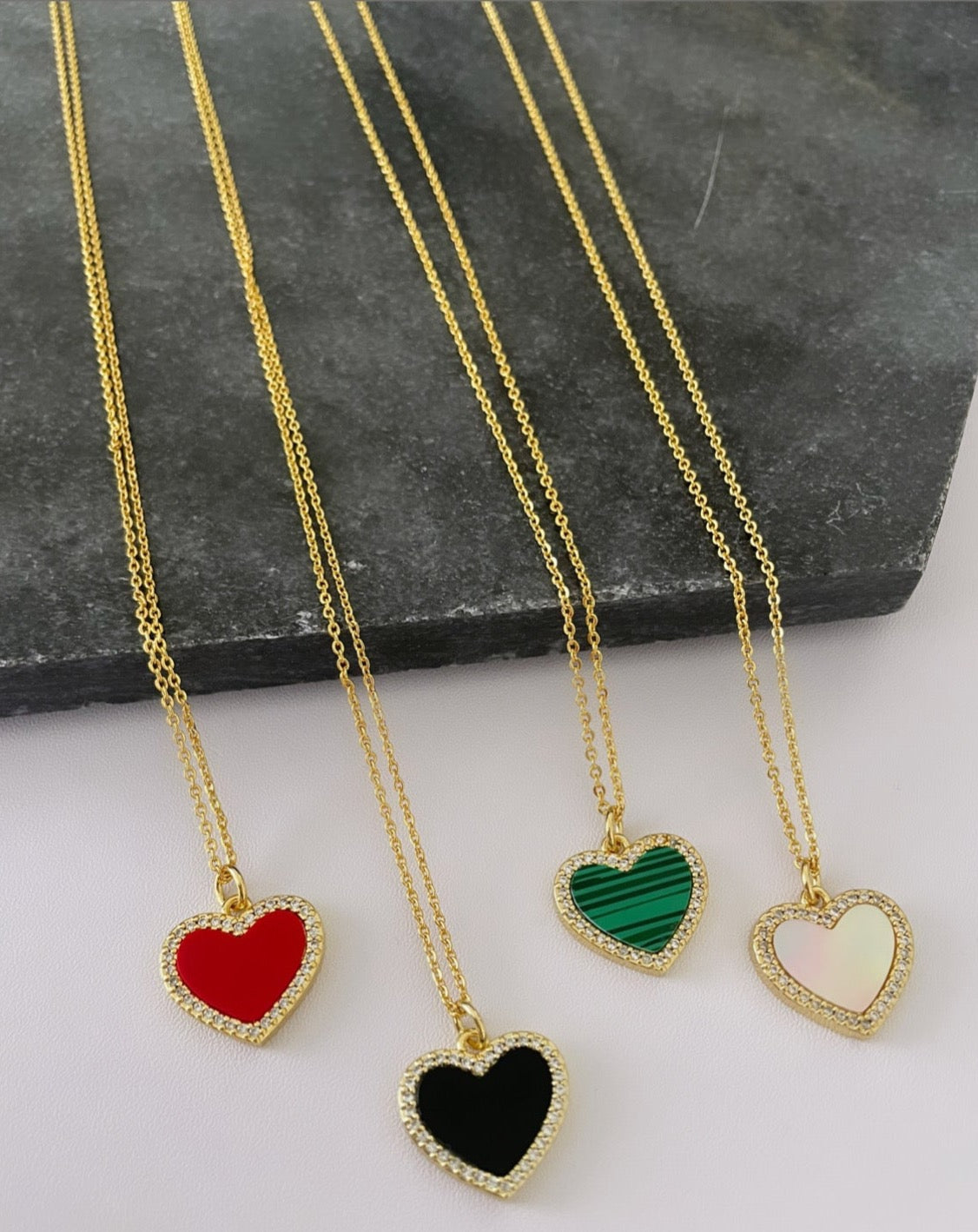 Enamel Heart Necklace - LimaLimón Store