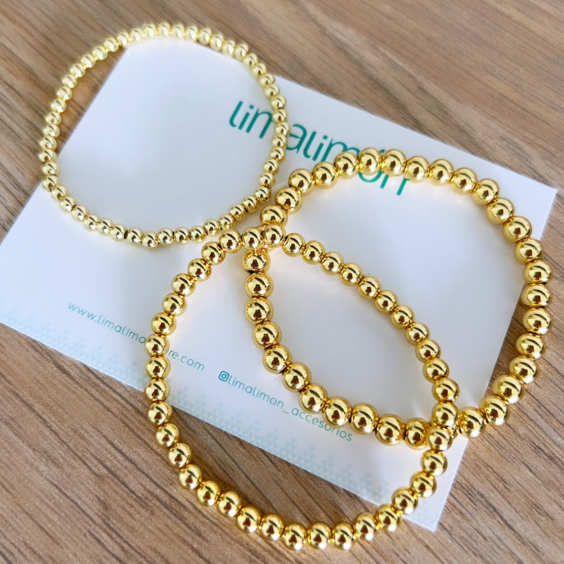 Gold Bead Bracelet - LimaLimón Store