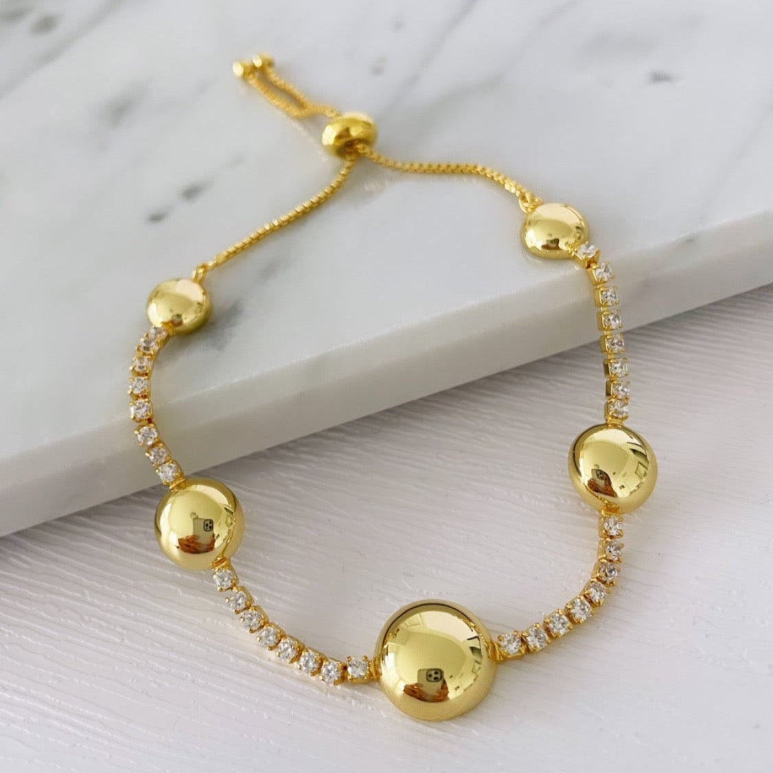 Gold Tennis Bracelet - LimaLimón Store