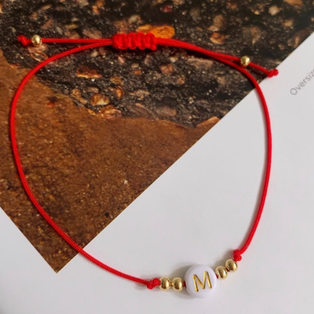 Initial Red Anklet - LimaLimón Store