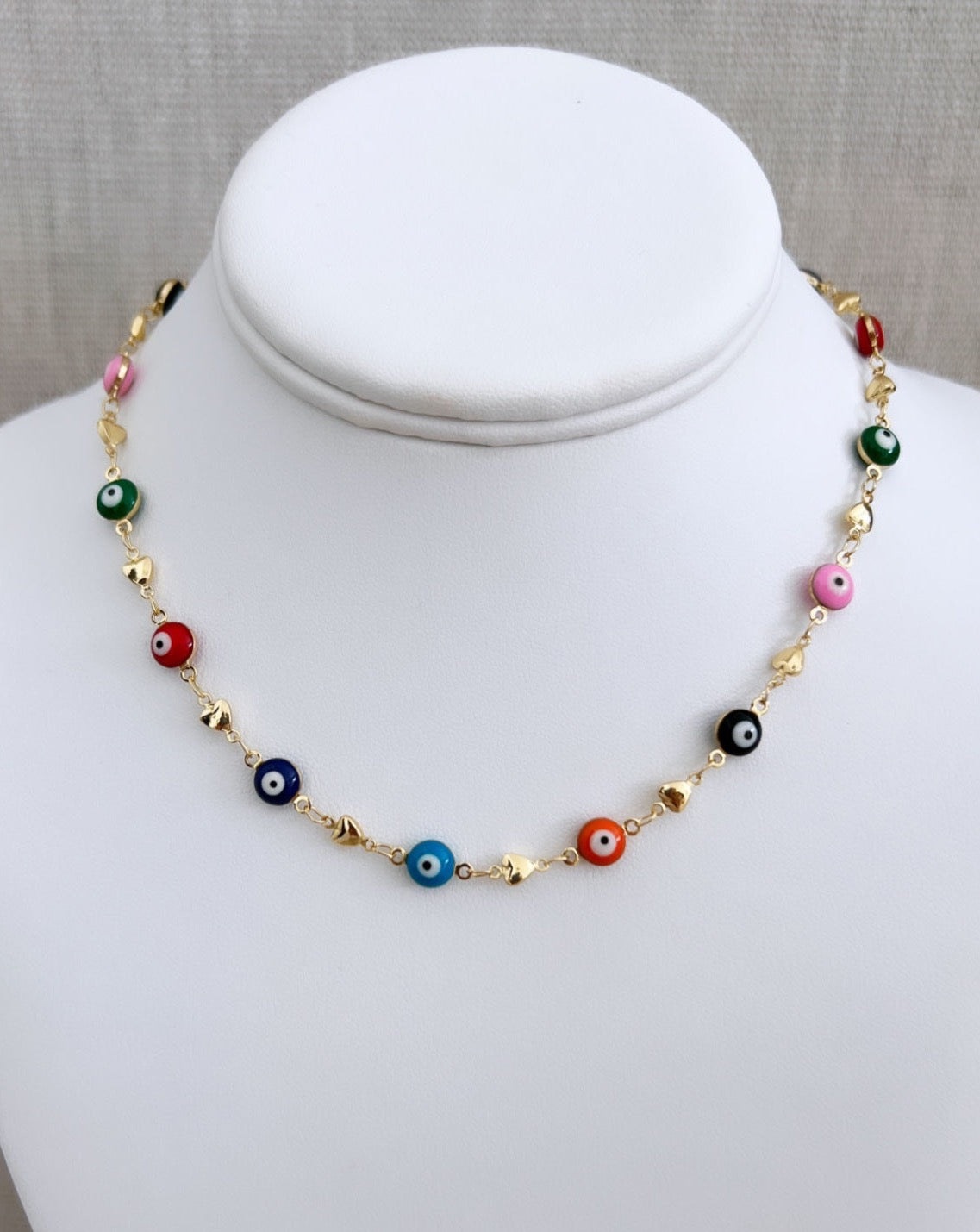 Evil Eye and Hearts Necklace