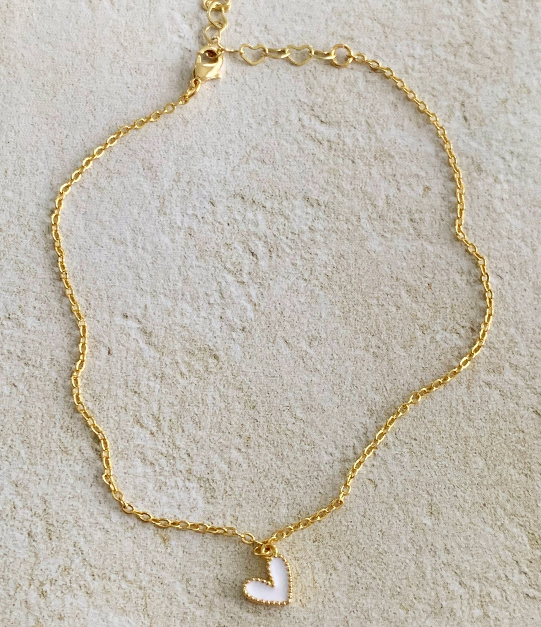 Enamel Heart Anklet - LimaLimón Store