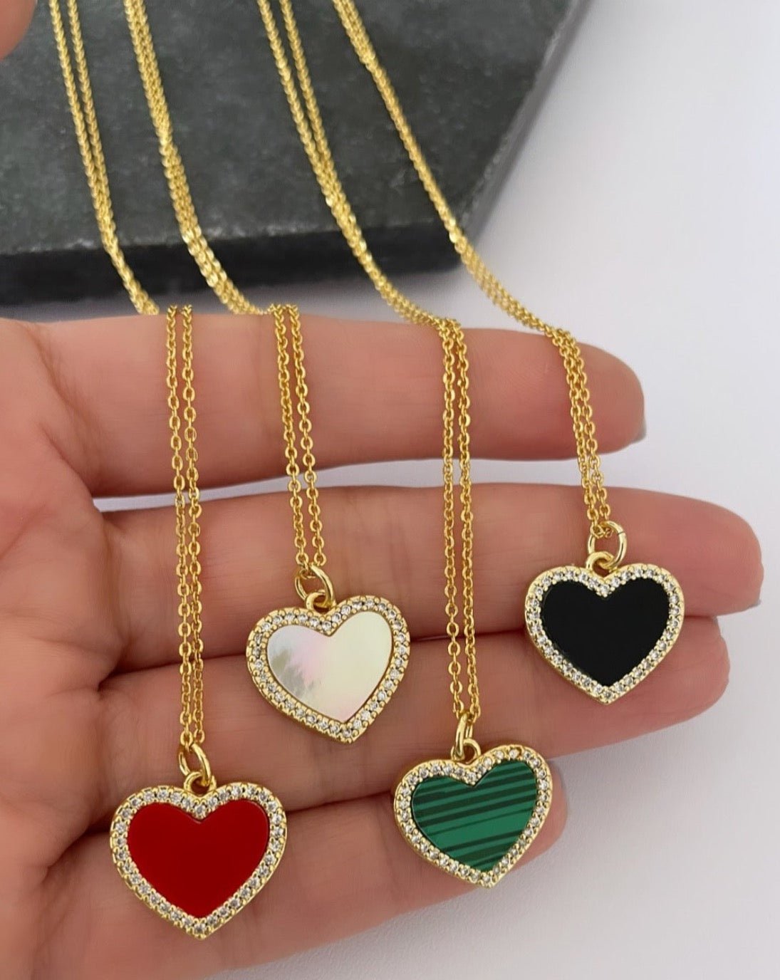 Enamel Heart Necklace - LimaLimón Store